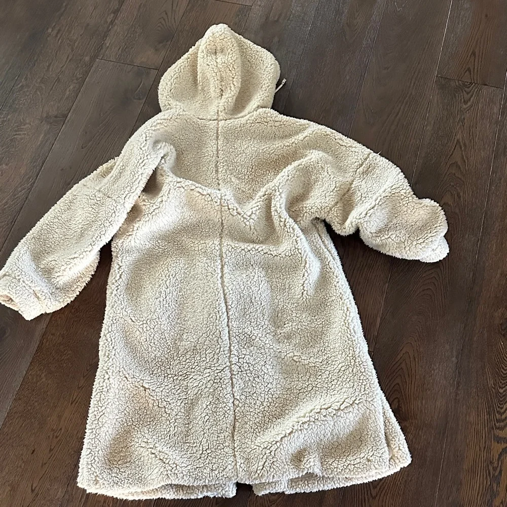 Free People Cream Hooded Teddy Sherpa Jacket - Picture 5 of 5